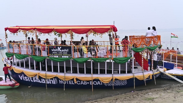 Decorated Bajra boat for Dev Diwali in Varanasi