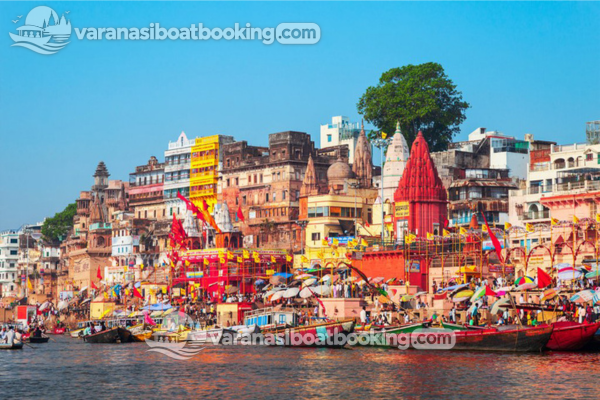 Varanasi ghats seen on a private Ganga boat ride